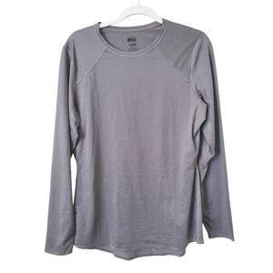 REI Co Op Womens Long Sleeve Athletic Base Layer Shirt Gray Size L Hiking